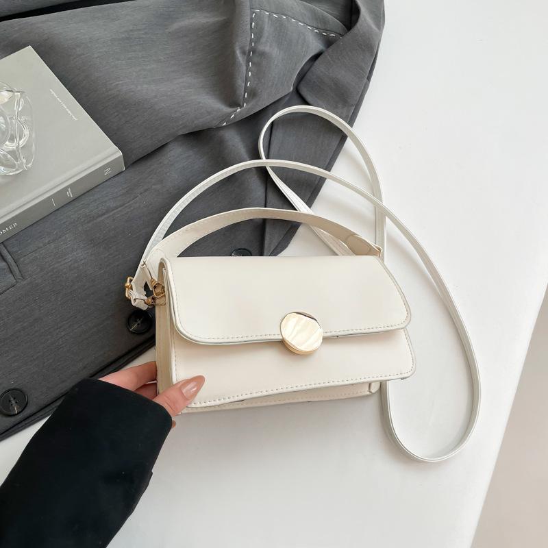 Solid color simple foreign style handbag 2025 spring new versatile ins shoulder messenger bag temperament small square bag women