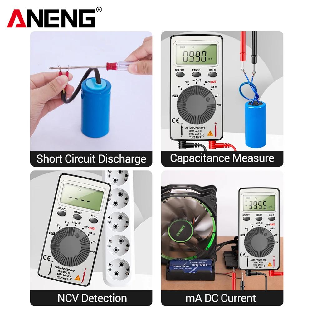 ANENG AN101 1999 Counts Mini Professional Digital Multimeter AC/DC Free Gift B18 Voltage Tester Automotive Current Tester Portable Electrician Tools