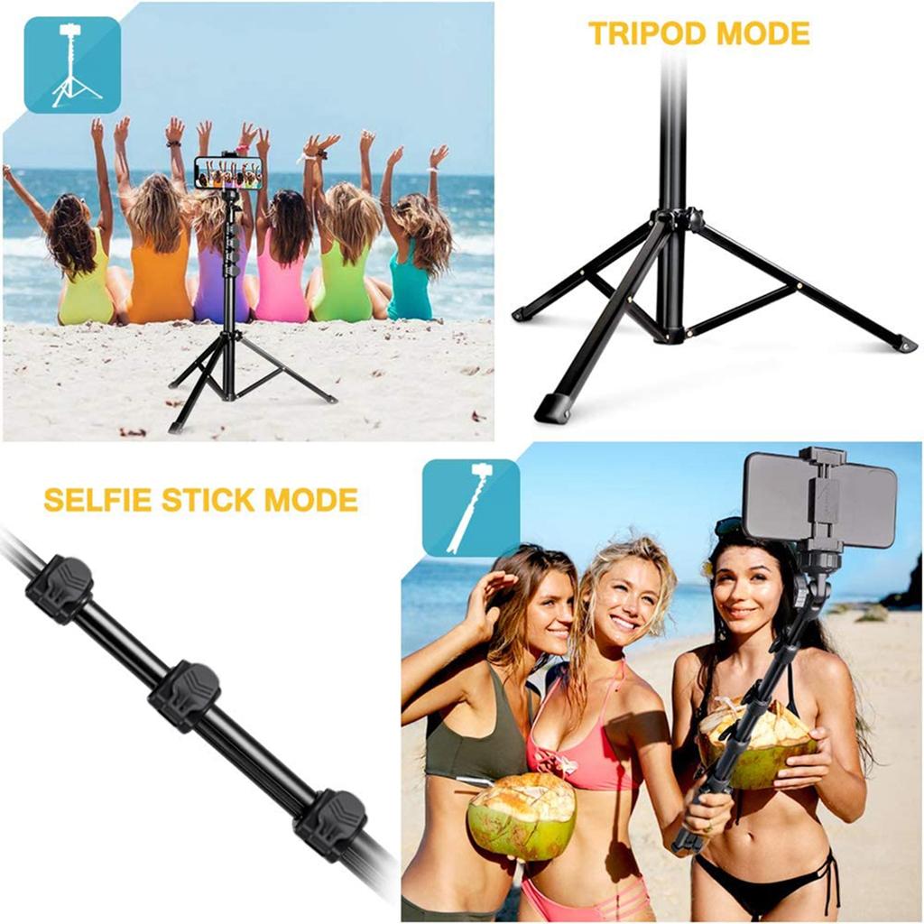 62 Inch Selfie Stick Tripod Extendable Cell Phone Tripod Stand Compatible for IOS Android Phone Action Camera