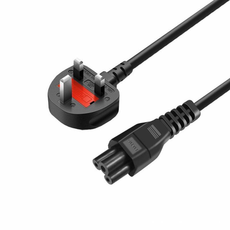 UK Standard Clover Power Cord - HK British 3-Pin Plug with Fused Mickey Tail