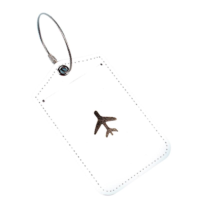 

Багажная бирка Tages из искусственной кожи PU Tages со стальными петлями Бирка для чемодана Бирка для путешествий Бирка для багажа Бирка для карточки для женщин и мужчин белый