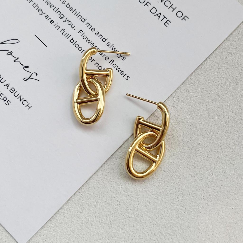 Minimalistyczne Geometryczne Kolczyki na Sztyfcie ze Srebra Próby 925 - Koreańska Nisza, Trend 2022