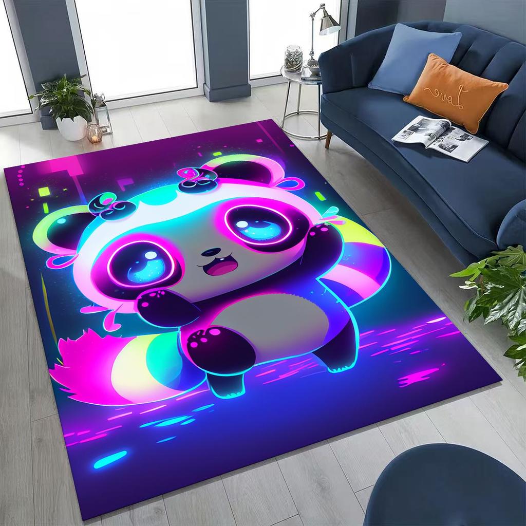 New Dream Panda Cute Cartoon Art Rug for Bedroom Living Room Sofa Home Doormat Decor,Large Kid Play Non-slip Floor Mat Gift
