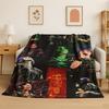 3D Billie Eilish Singer Star Flannel Blanket Soft Warm Throw Blanket for Bedroom Living Room Bed Travel Camping Picnic Gift