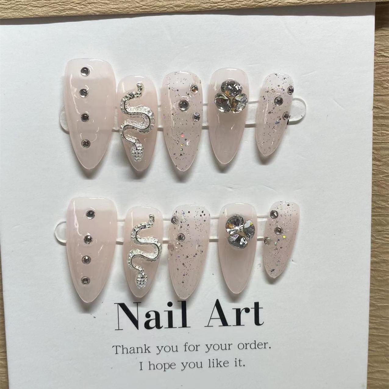 

Trendy 3D Retro Snake Nail Art Accessories Medium