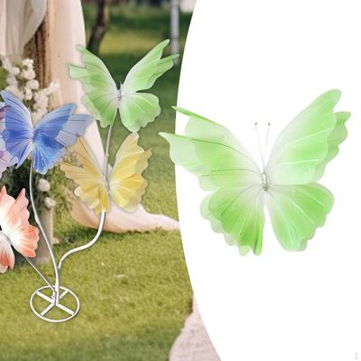 Artificial Gauze Butterfly Flower Butterflies with Standing Base Bridal Shower Supplies DIY Crafts