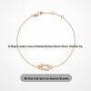 V Gold Rose Gold Full Diamond Horseshoe Bracelet and 8-Shaped Necklace Set