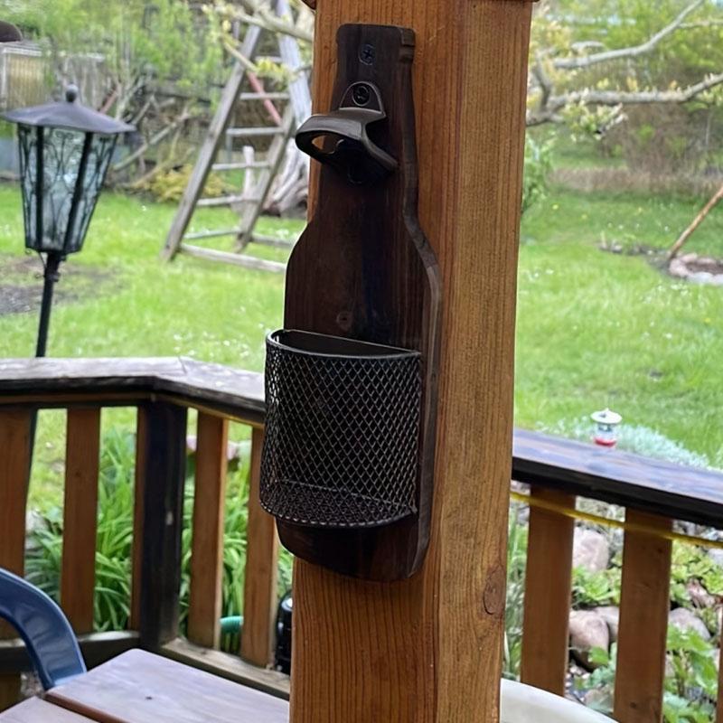 WTEMPO Retro Beer Bottle Opener Wall-Mounted Beer Cap Storage Box Vintage Multifunctional Decor Bottle Opener Home Courtyard Bar Outdoor Use