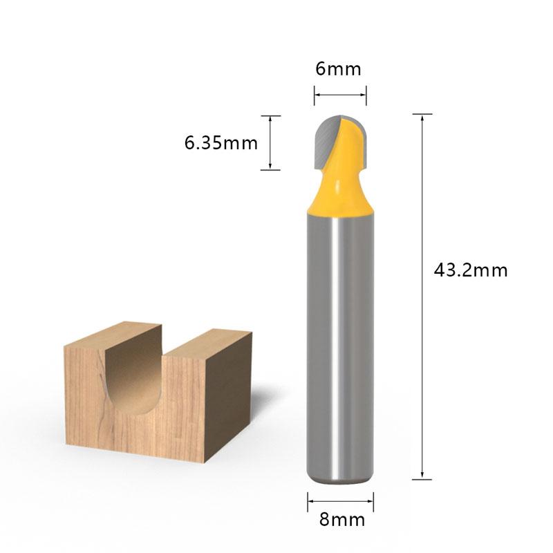 1PC 8mm Shank Wood Router Bit Straight End Mill Trimmer Cleaning Flush Trim Corner Round Cove Box Bits Tools Milling Cutter