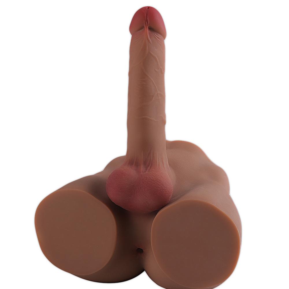 2 In 1 Unisex Sexy Tpe Realistic Dildo Penis + Anus Women Masturbation Tool for Women Men
