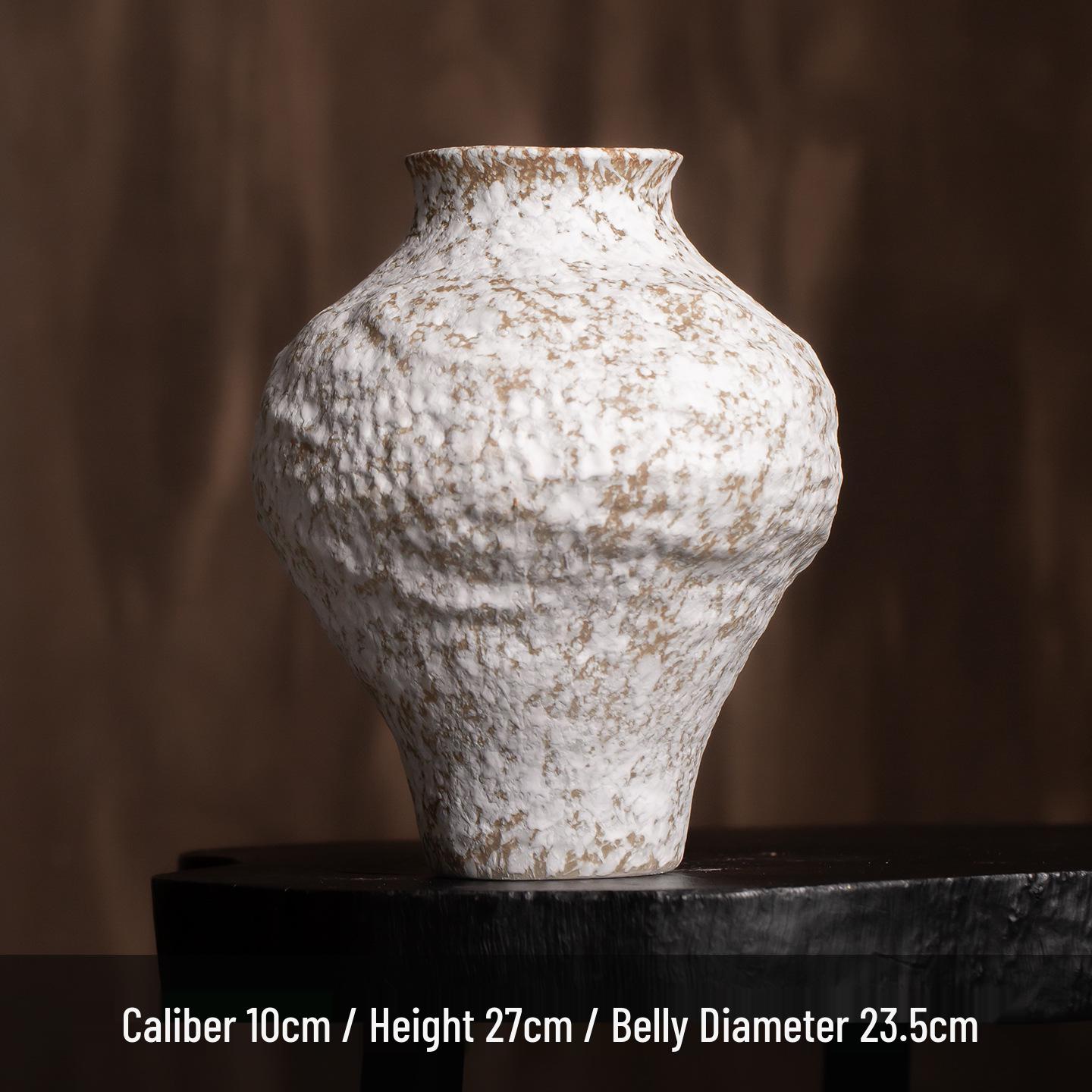 Jingdezhen Designer Wabi-Sabi Ceramic Flower Vase - Ornament Pottery Jar for Hydroponic Flowers and B&B Décor