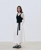 Roeil Pintuck Line Flare Long Skirt - Ivory