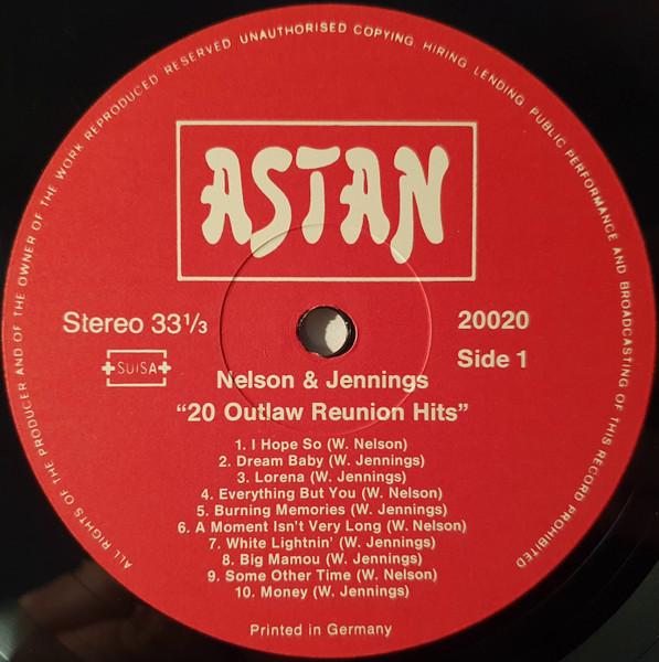 

LP Record WAYLON JENNINGS WILLIE NELSON 20 Outlaw Reunion Hits 20020 Astan 1984 Switzerlan CountryFolk Used