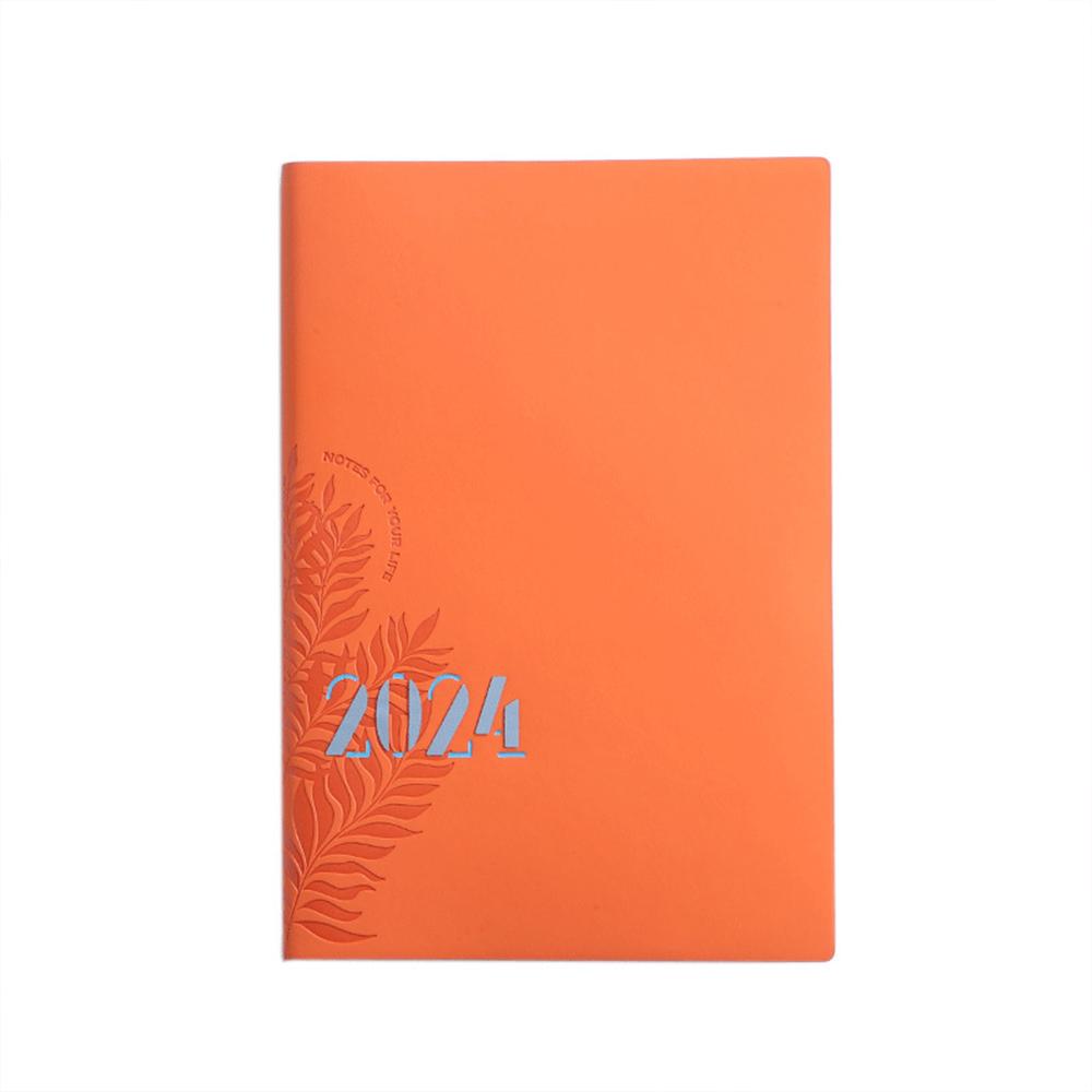 (Kann Logo 2024, englisches Innenseitenplanbuch, 365-Tage-Studententagesplaner, A5-Lederplaner, Geschäftsnotizblock, Rekordbuch, Tagebuch, eingravieren