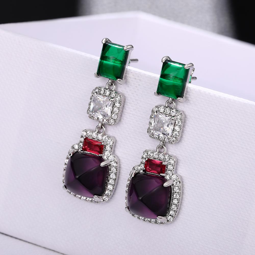 Xiaomi Huitan Colorful Stone Hanging Earrings for Women Handmade Unique Designed Wedding Accessories Dace Party Sparkling Jewelry New