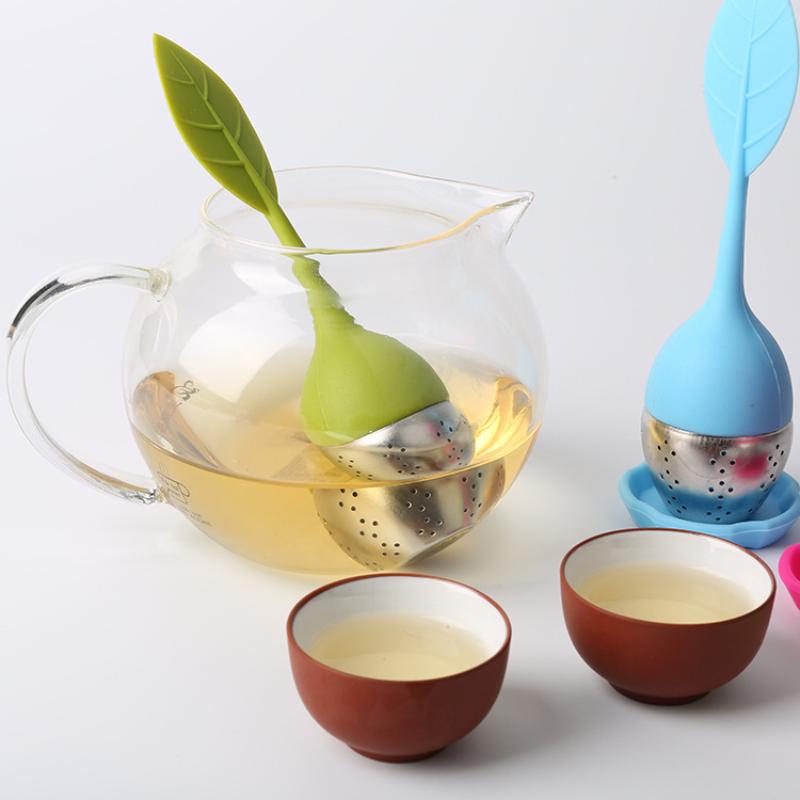Silicone Loose Leaf Tea Infuser Food Safe Silicone Handle Stainless Steel Filter For Home Office Travel Tea Making