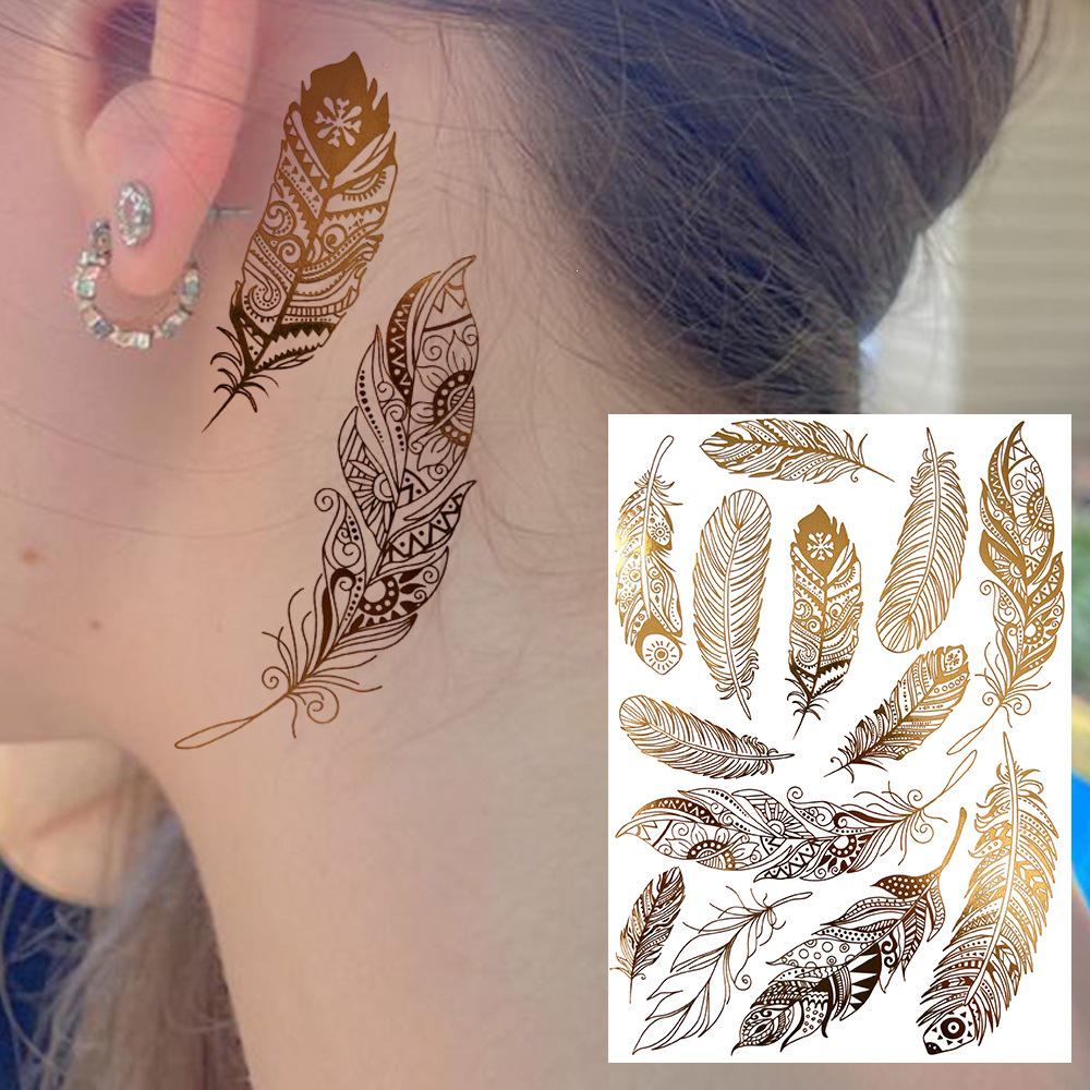 Nuevas Pegatinas Temporales de Tatuaje con Estampado en Caliente de Henna Transfronterizas para Mano, Pie y Brazo