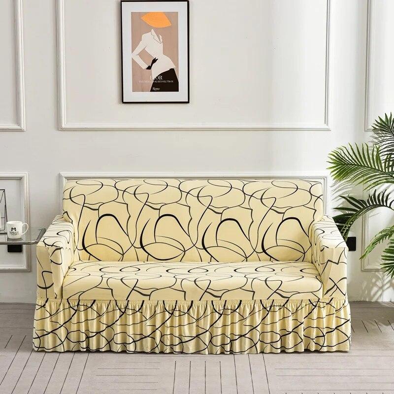Elastyczna spódnica narzuty na sofy do salonu elastyczne narzuty na sofę funda sofa krzesło narzuta na sofę Home Decor duży rozmiar 350cm