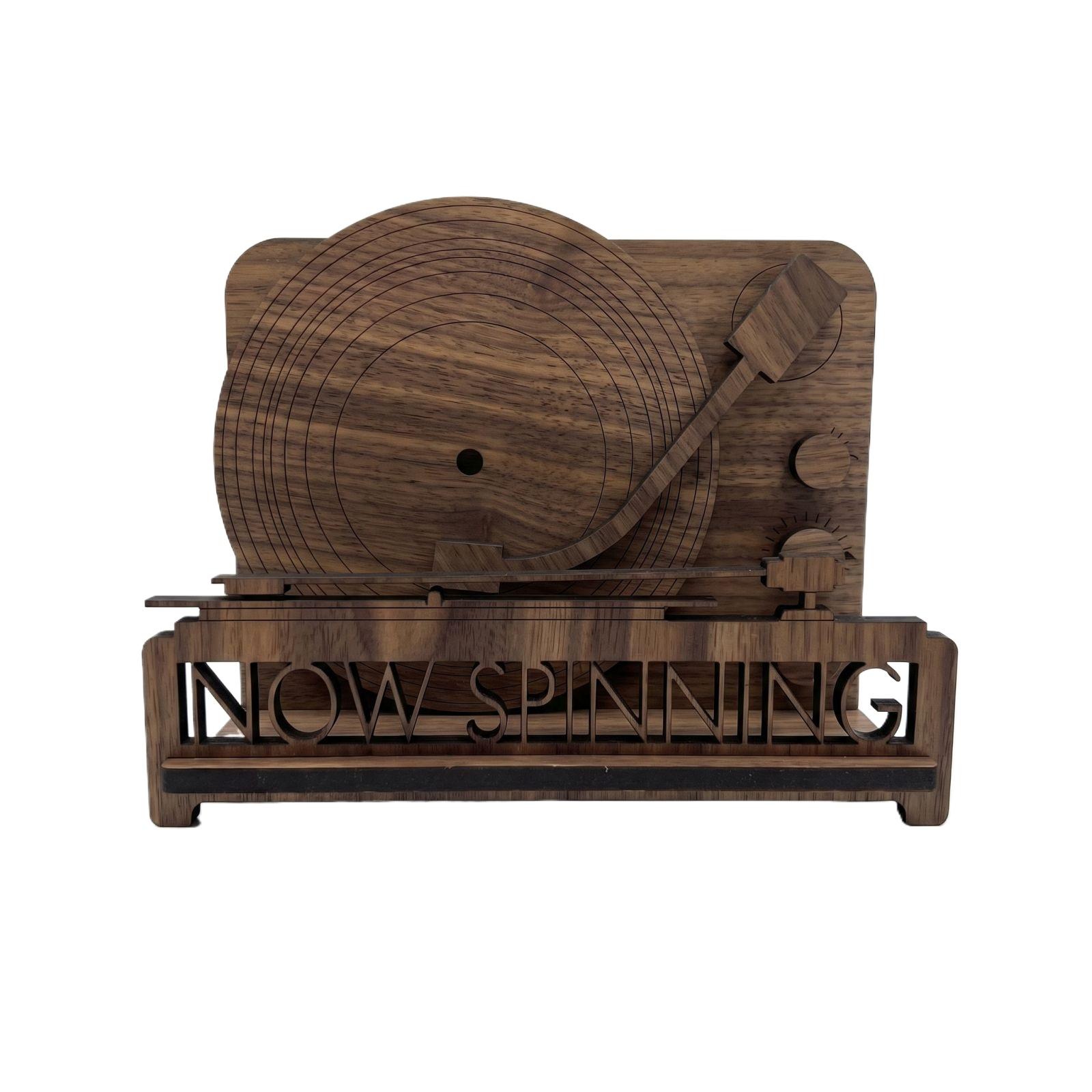

Record Player Storage Stand / Phonograph Storage Stand One Size світло-коричневого кольору