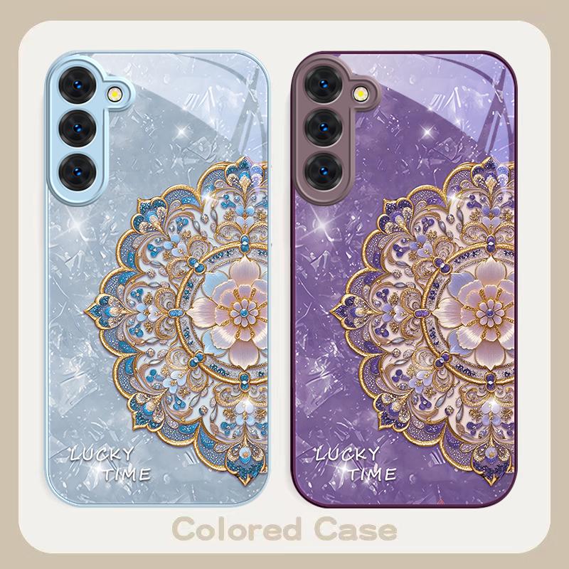 Pachnąca Złota Mandala Na Samsung S26 S22 S8 S9 S10 S20 Ultra S21 Pro S22 Plus S23 FE S24Ultra S25 Edge S24+ Szklane Etui Na Telefon