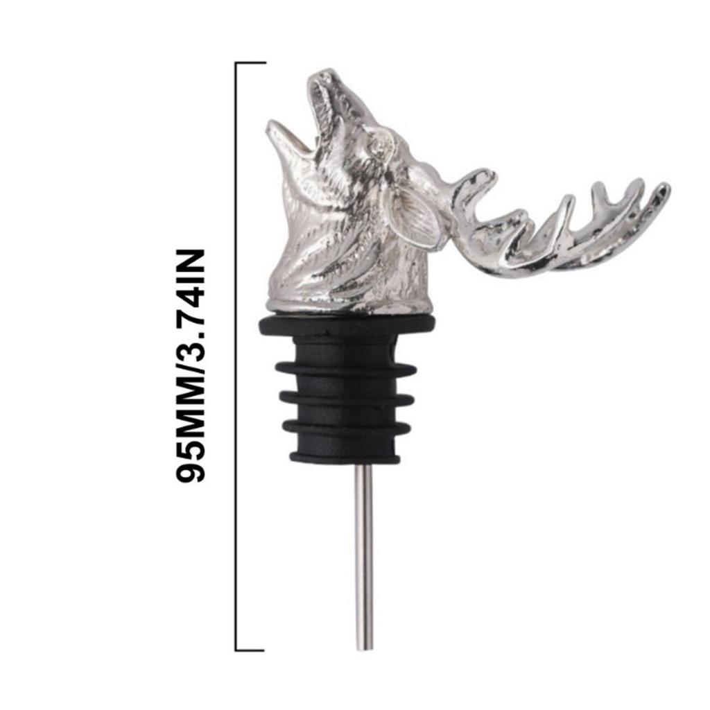 Zinc Alloy Deer Head Red Wine Aerator Pourer Spout Wine Bottle Stopper Tool