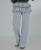 AWESOME STUDIO Frill Tiered Skirt Embellished Sweatpants Melange Gray