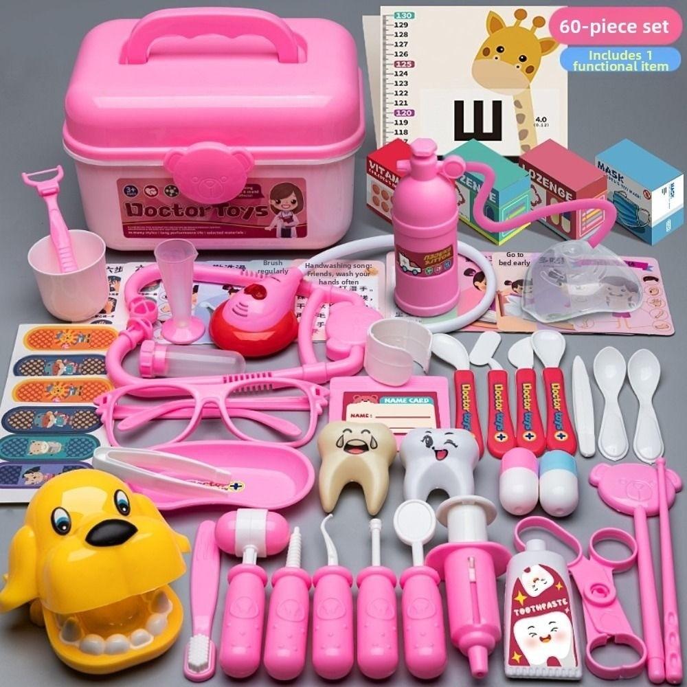 

Creative Children Doctor Play Set Simulation Dentist Interactive Doctor Pretend Role Play Kit Blue/Pink Educational