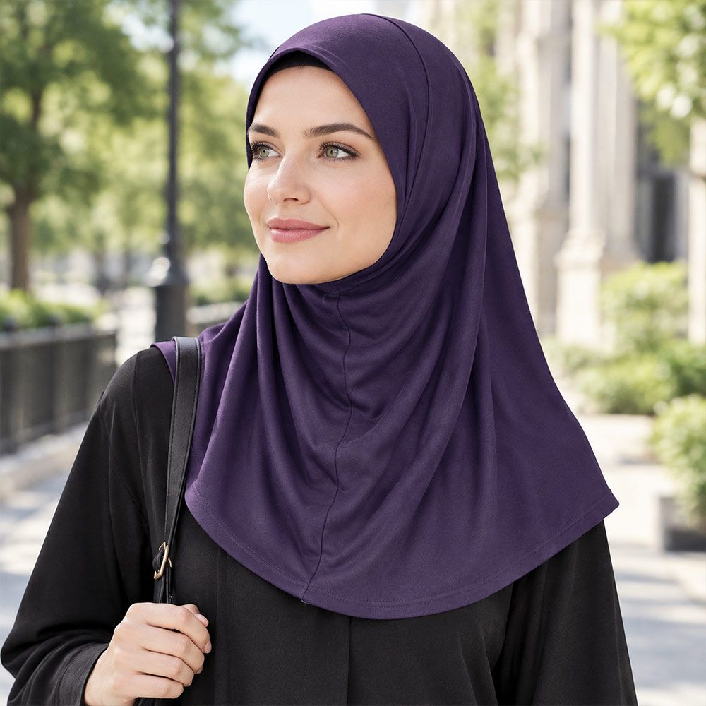 Stretch Fabric Hijab Cap Pull-On Slip-On Headscarf New Neck Cover Outdoor