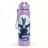 1PC Light Blue Dragon Graphic 750ml Color Plastic Sports Water Bottle Leakproof Flip Straw Lid Suitable for Sports Office Home Use