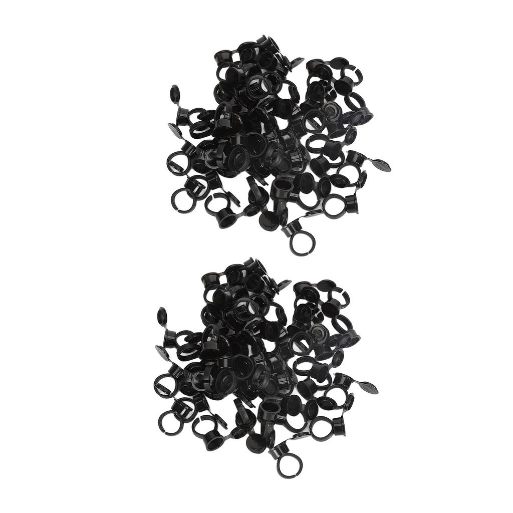 100pcs Disposable Tattoo Ink Ring Cup with Dustproof Lid Microblading Pigment Ring Cup for Eyelash
