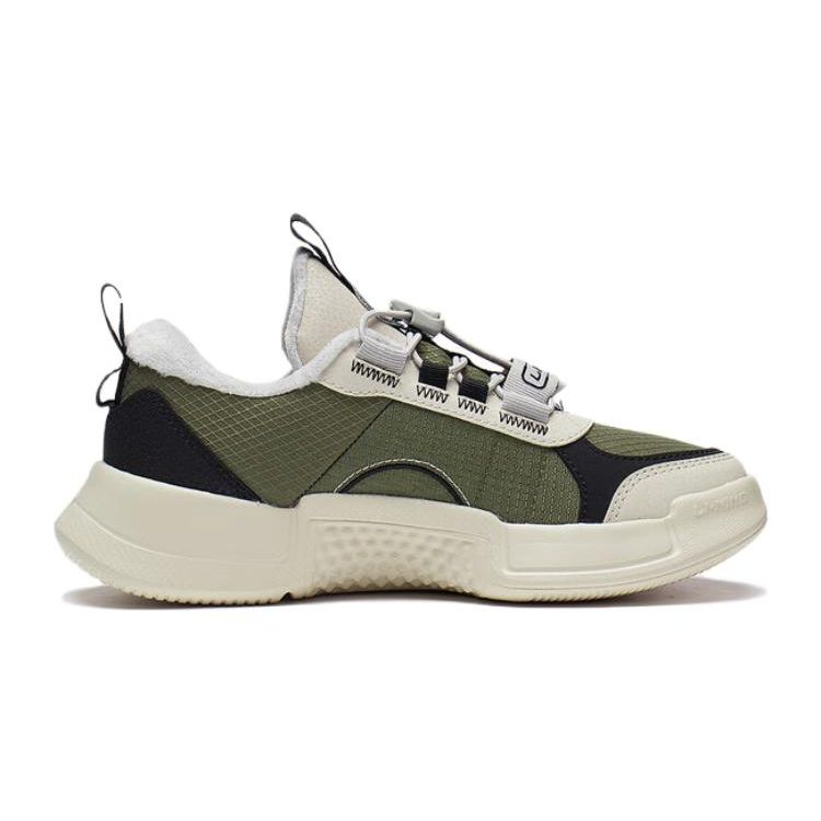 Li Ning Youth  Childrens Sports Trend Shock Absorbing Lightweight Non-Slip Anti-Kick Casual Shoes Kids Casual Shoes Gray Green YKCS192-43