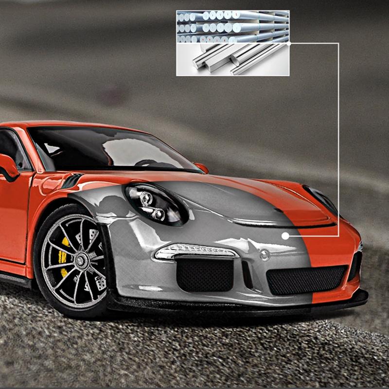 1/24 WELLY Porsche 911 GT3 RS sulamist sportauto mudel survevalu metallist mänguasja võidusõiduauto mudel High Simulation Collection, kingitus lastele