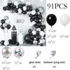 Black White Balloons Garland Metal Silver Confetti Balloon Arch Kit New Year Birthday Party Wedding Graduation Decoration Globos