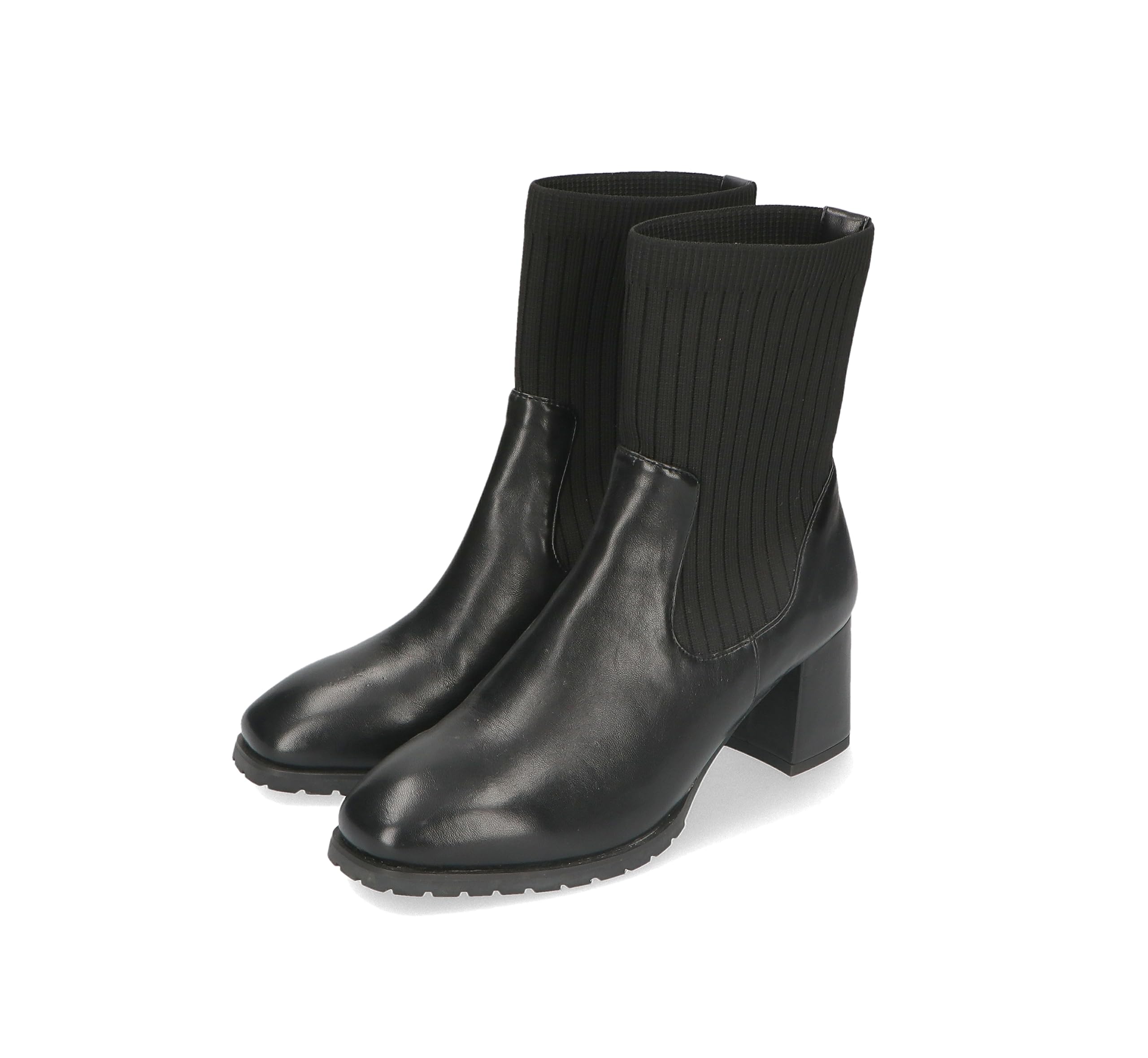 

Fashion boots for knit square thick easy to easy to walk BLACK [Oriental Traffic] boots, women, boots, toe, heel, wear, in, mature, (23AW)