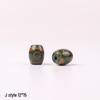 Tibetan Three-Eyed Dark Green Agate Dzi Pendant Necklace