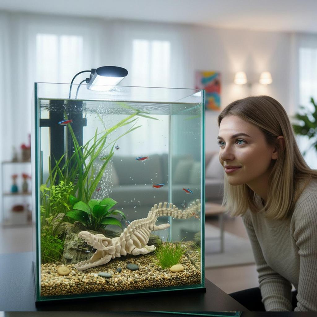 3D Printed Mosasaurus Skeleton Articulated Aquarium Decoration Mosasaurus Action Figure for Reptile Aquarium Accessories
