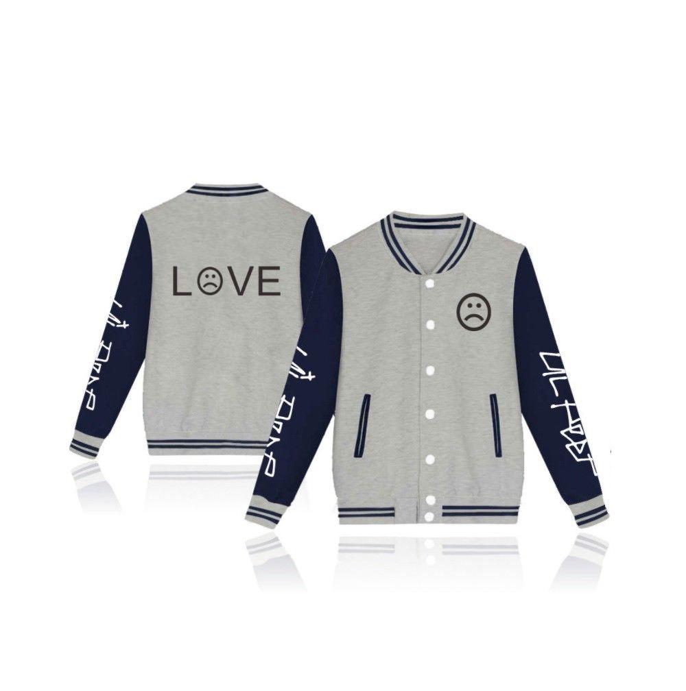 

Love Pullover Sweatshirt Hip Hop Sad Face Women Men Rapper Hoodies New Gris,S=US XXS