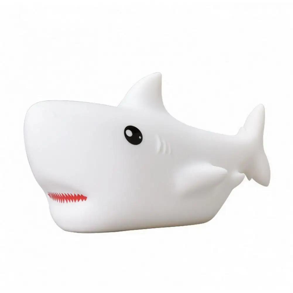 Night Light Adorable Appearance Creative Shape Decorative Lovely Cartoon Shark LED Lamp Bedside Light Decor Shark Night Lamp