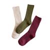 1 Pair Women Cotton Loose Socks Autumn Winter Knitting Solid Color Long Black Pink Korean Japanese Student Girls Stockings Retro