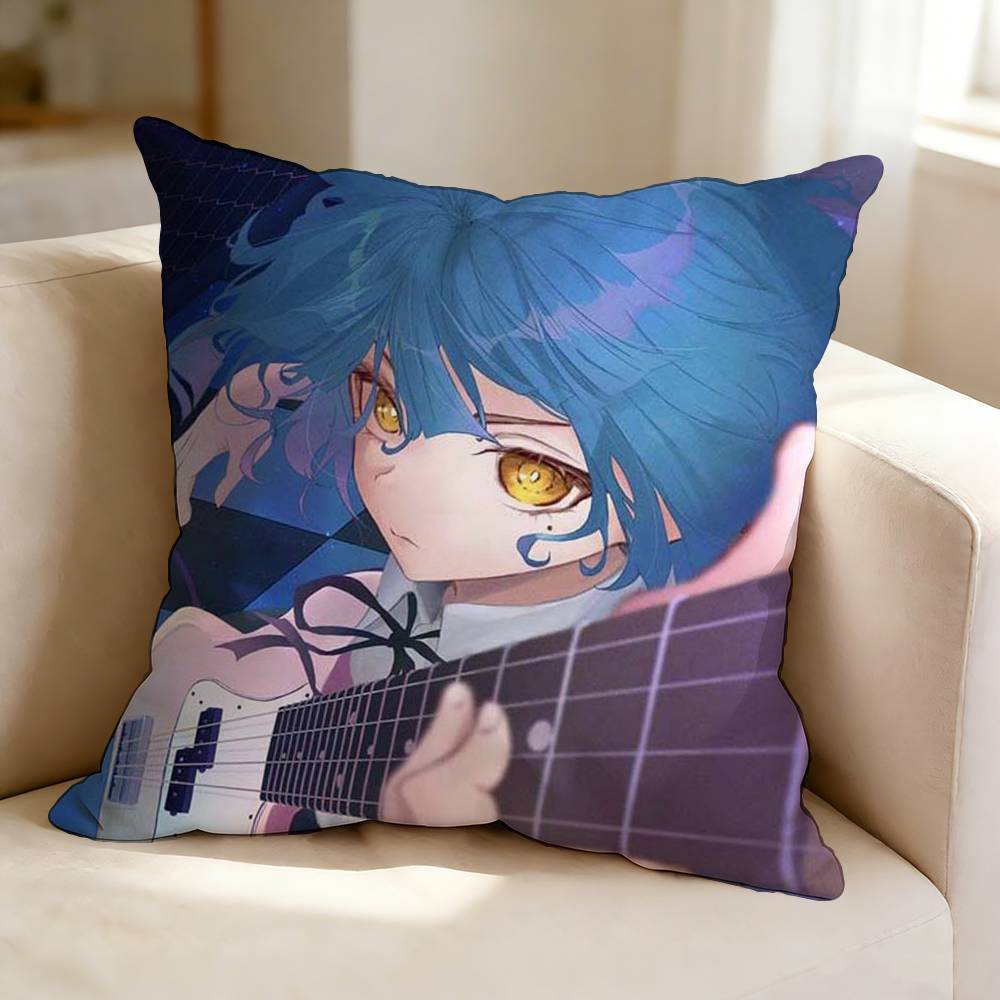 B-Bocchi the Rock Cute R-Ryo Yamada Square Double-Sided printed Pillow Case Bedroom Bedside Pillow Sofa Cushion Cover