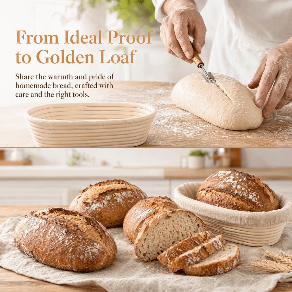 4pcs Oval Shape Sourdough Proofing Basket Bread Proofing Basket Set  Bread Dough Proofing