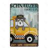 Schnauzer Dog Metal Sign Dachshund Coffee Metal Plate Vintage Style Wall Stickers Metal Poster Cartoon Sweet Home Outdoor Decor