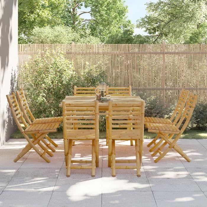 VidaXL Chaises pliables de jardin lot de 8 43x54x88 cm bambou, chaise pliable, meuble d'extérieur, chaise à manger, meuble 3278519