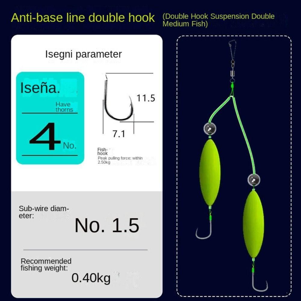 3pcs Double Hook Fishing Hair Rigs Hook Anti Bottom Carp Rigs Fishing Lure  Fishing Tackle
