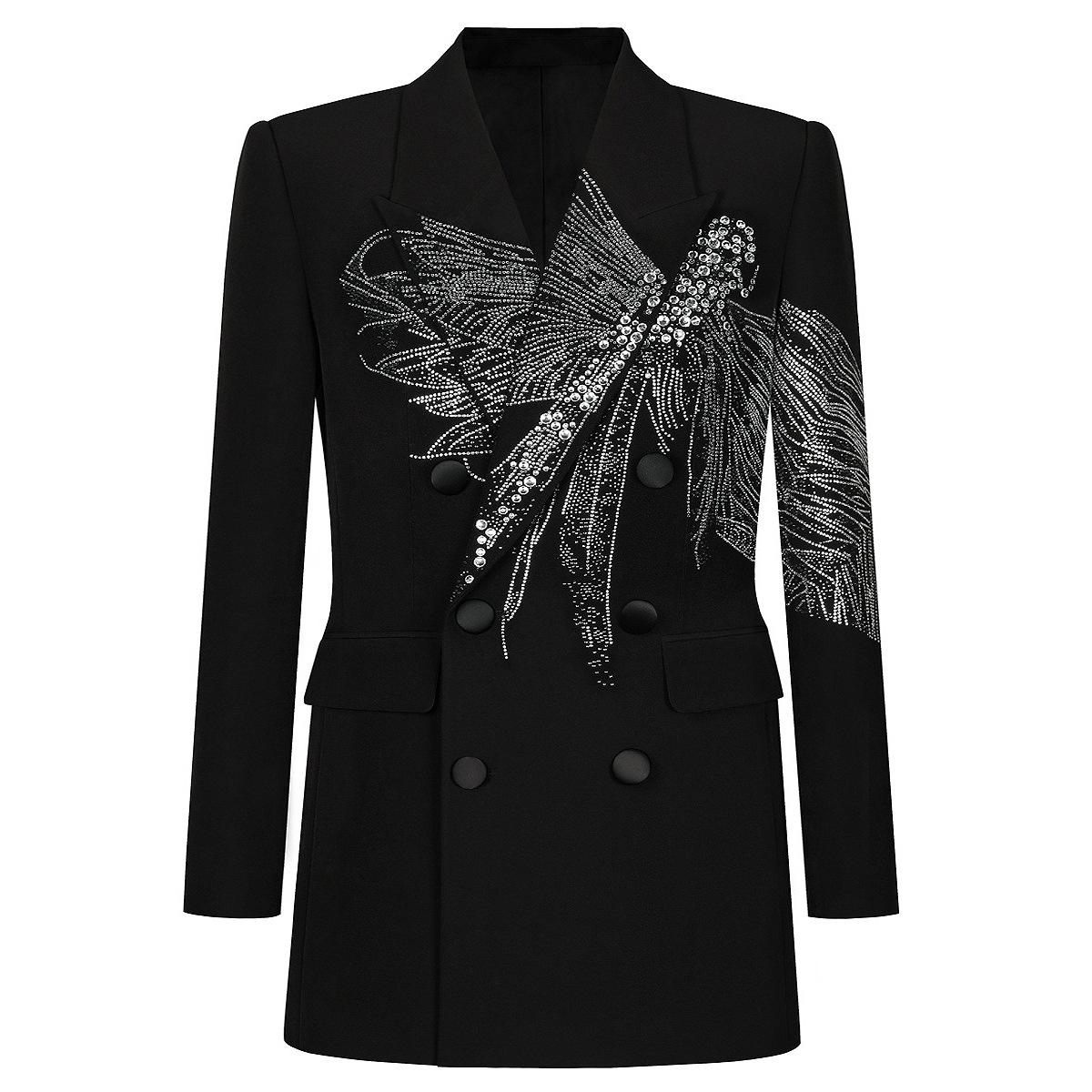 Quality in stock, Spring and Autumn new heavy-duty rhinestone slimming high-end quality women s blazer jacket 24273 S