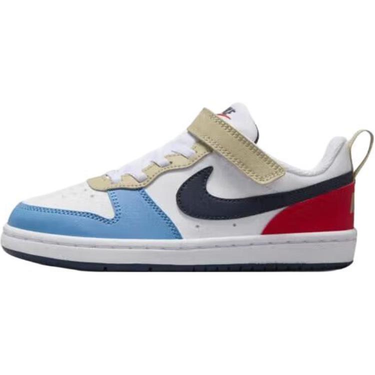 Nike Court Borough Low Recraft PS White Thunder Blue Light Crimson Kids Sneakers Blue-Beyond DV5457-124