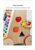Wooden Multifunctional Toddler Walker with Piano & Shape Sorting