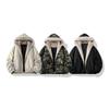 Parker Workwear Cotton Jacket Men and Women Section of The Fall and Winter Hair Collar Cotton Jacket Thickened Couples Paragraph Hooded Cotton Jacket