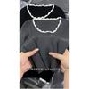 Square collar leaking collarbone knitted sweater women's spring contrasting color lace slim inside bottoming top sweet and spicy sweater