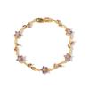 Tide Multiple Color Flower Rhinestone Branch Leaf Bracelet Dopamine Niche Sense Copper Women's Bangle Gifts